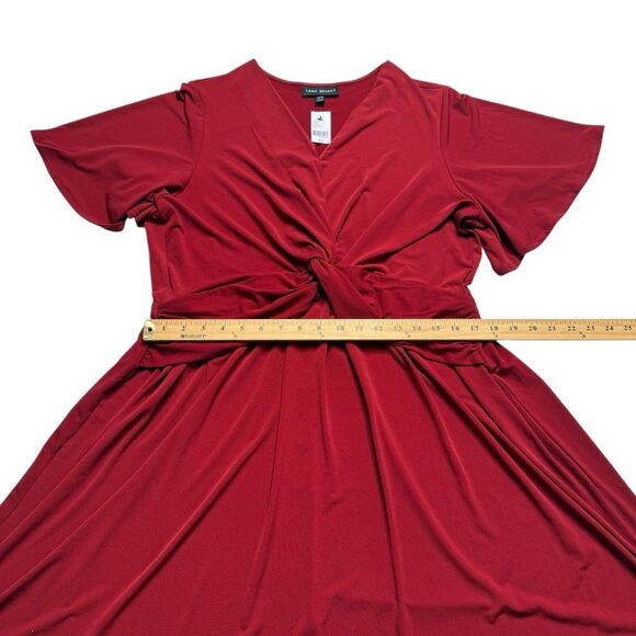 Lane Bryant Flutter Sleeve Dress Plus Sz 18/20 Red Stretchy Slinky NWT - Picture 8 of 13
